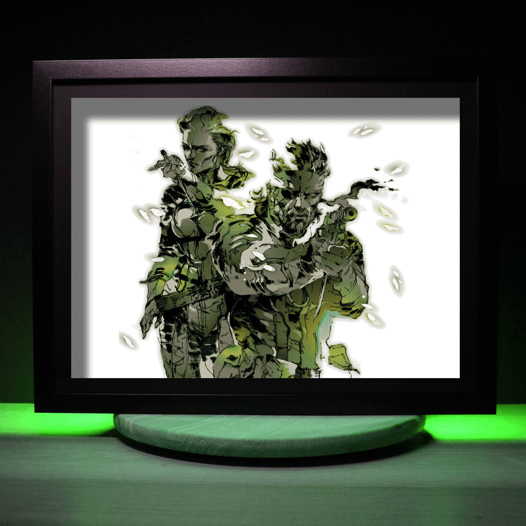 Dioramax - Cadre lumineux LED MGS3 | Déco Gaming-room | Tableau lumineux | Affiche jeux vidéo | Idée cadeau gamer | Retro-gaming