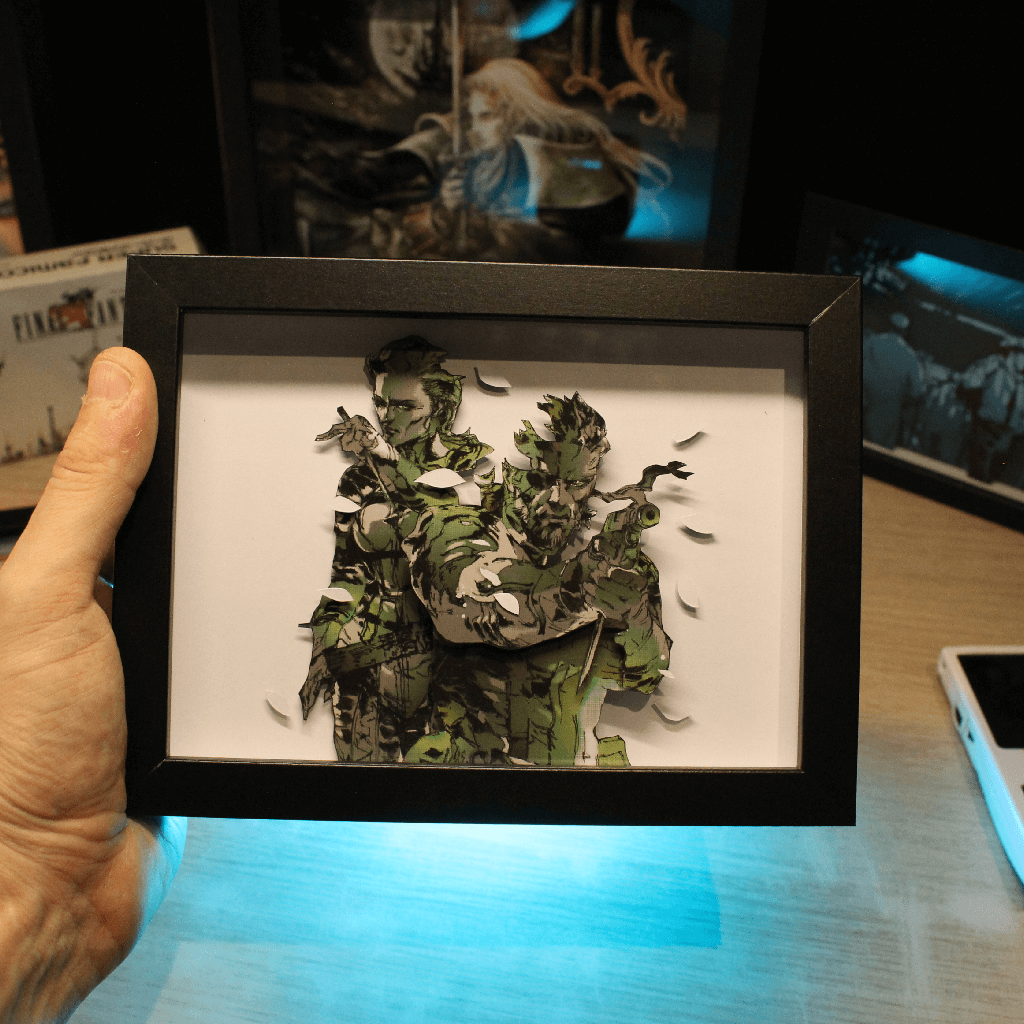 Dioramax - Cadre lumineux LED MGS3 | Déco Gaming-room | Tableau lumineux | Affiche jeux vidéo | Idée cadeau gamer | Retro-gaming