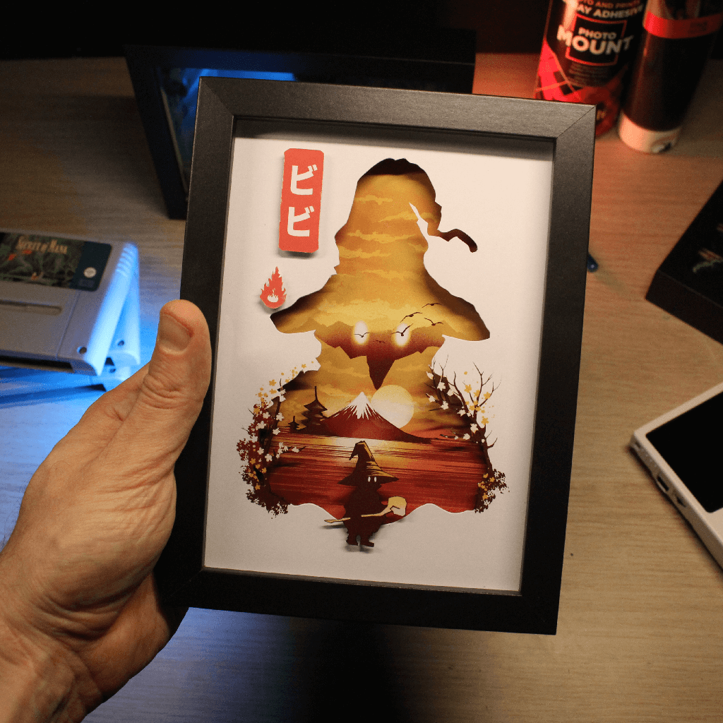 Dioramax - Cadre lumineux LED FF9 Vivi | Déco Gaming-room | Tableau lumineux | Affiche jeux vidéo | Idée cadeau gamer | Retro-gaming