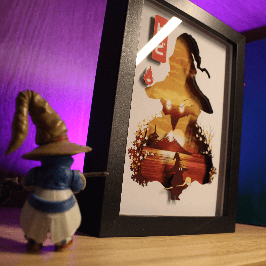 Dioramax - Cadre lumineux LED FF9 Vivi | Déco Gaming-room | Tableau lumineux | Affiche jeux vidéo | Idée cadeau gamer | Retro-gaming