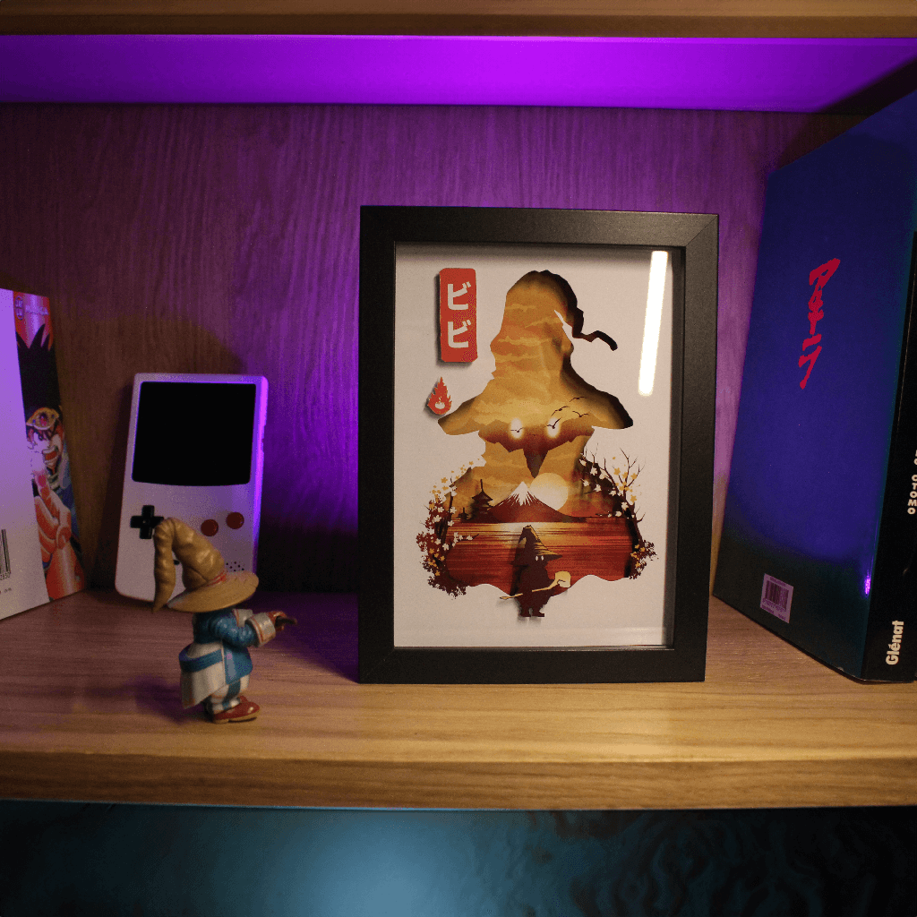 Dioramax - Cadre lumineux LED FF9 Vivi | Déco Gaming-room | Tableau lumineux | Affiche jeux vidéo | Idée cadeau gamer | Retro-gaming