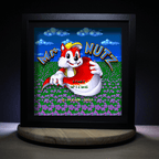 Dioramax - Cadre lumineux LED Mr Nutz | Déco Gaming-room | Tableau lumineux | Affiche jeux vidéo | Idée cadeau gamer | Retro-gaming