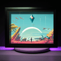 Dioramax - Cadre lumineux LED No man's sky | Déco Gaming-room | Tableau lumineux | Affiche jeux vidéo | Idée cadeau gamer | Retro-gaming