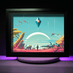 Dioramax - Cadre lumineux LED No man's sky | Déco Gaming-room | Tableau lumineux | Affiche jeux vidéo | Idée cadeau gamer | Retro-gaming