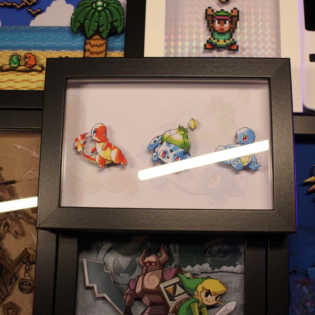 Dioramax - Cadre lumineux LED Pokemon | Déco Gaming-room | Tableau lumineux | Affiche jeux vidéo | Idée cadeau gamer | Retro-gaming