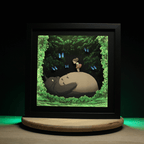 Dioramax - Cadre lumineux LED Totoro | Déco Gaming-room | Tableau lumineux | Affiche jeux vidéo | Idée cadeau gamer | Retro-gaming