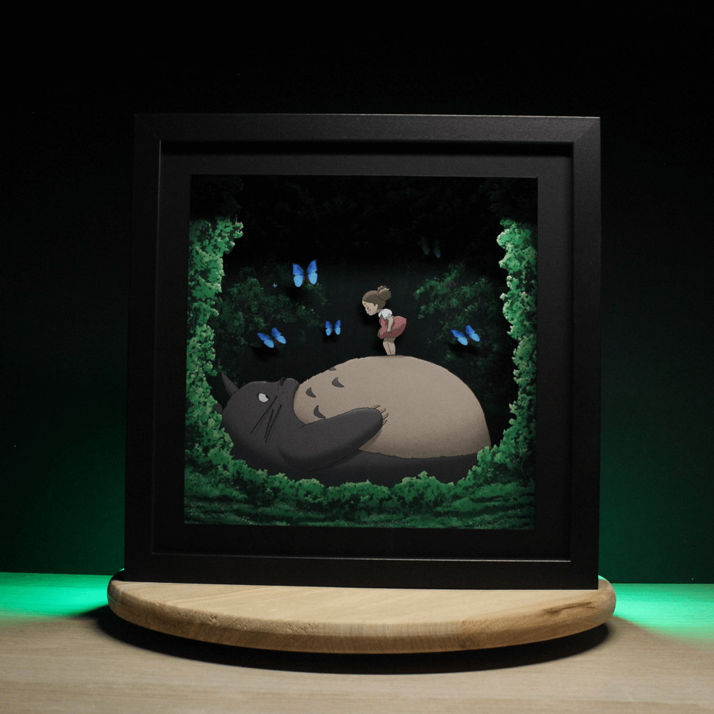 Dioramax - Cadre lumineux LED Totoro | Déco Gaming-room | Tableau lumineux | Affiche jeux vidéo | Idée cadeau gamer | Retro-gaming