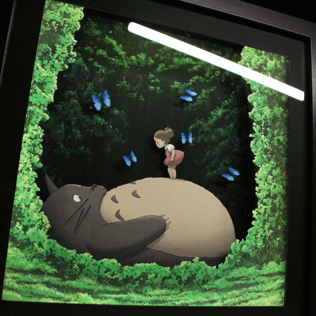 Dioramax - Cadre lumineux LED Totoro | Déco Gaming-room | Tableau lumineux | Affiche jeux vidéo | Idée cadeau gamer | Retro-gaming