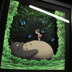 Dioramax - Cadre lumineux LED Totoro | Déco Gaming-room | Tableau lumineux | Affiche jeux vidéo | Idée cadeau gamer | Retro-gaming