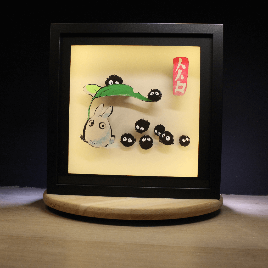 Dioramax - Cadre lumineux LED Totoro | Déco Gaming-room | Tableau lumineux | Affiche jeux vidéo | Idée cadeau gamer | Retro-gaming