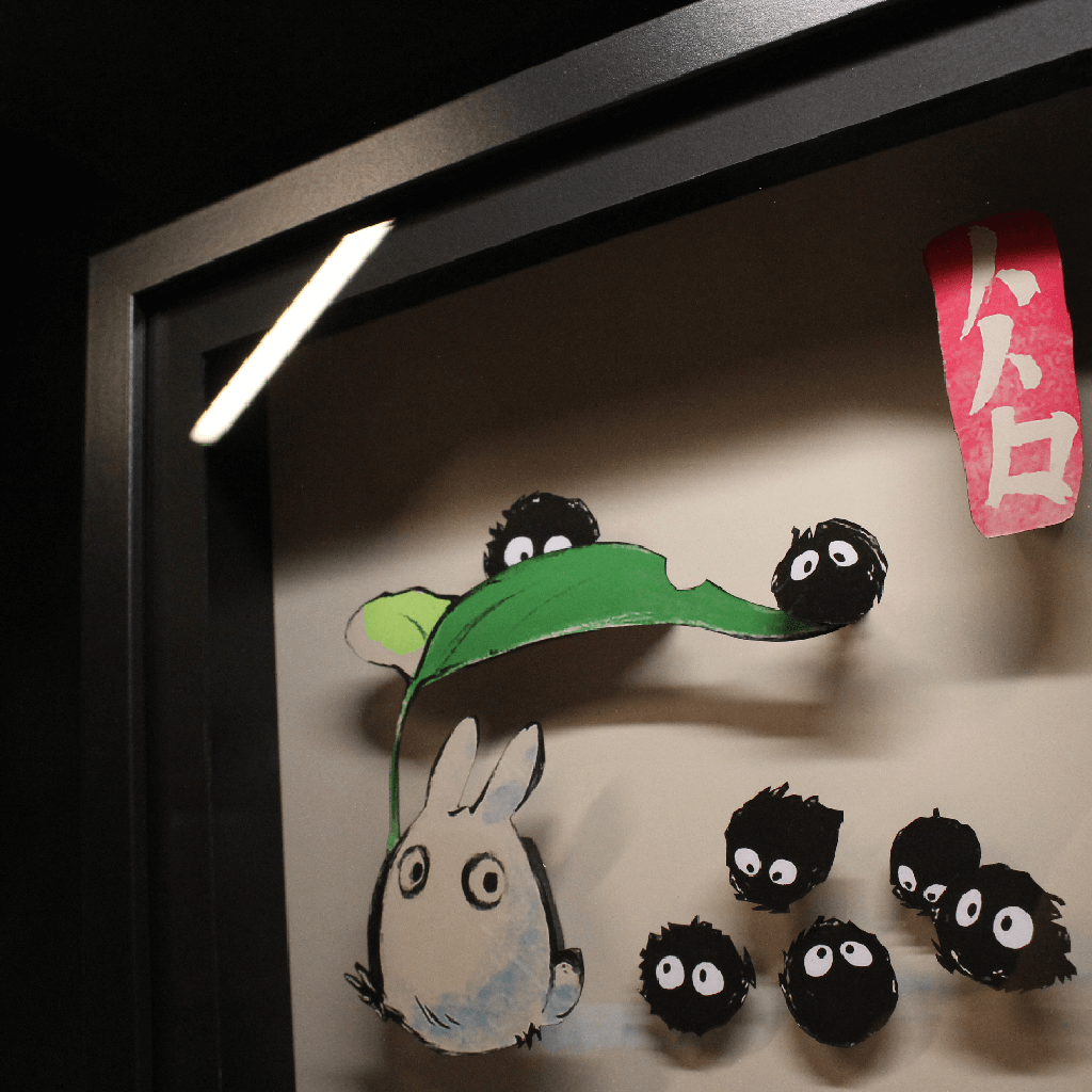 Dioramax - Cadre lumineux LED Totoro | Déco Gaming-room | Tableau lumineux | Affiche jeux vidéo | Idée cadeau gamer | Retro-gaming