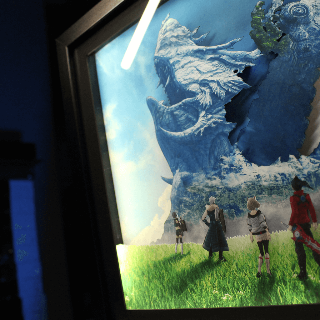 Dioramax - Cadre lumineux LED Xenoblade 3 | Déco Gaming-room | Tableau lumineux | Affiche jeux vidéo | Idée cadeau gamer | Retro-gaming