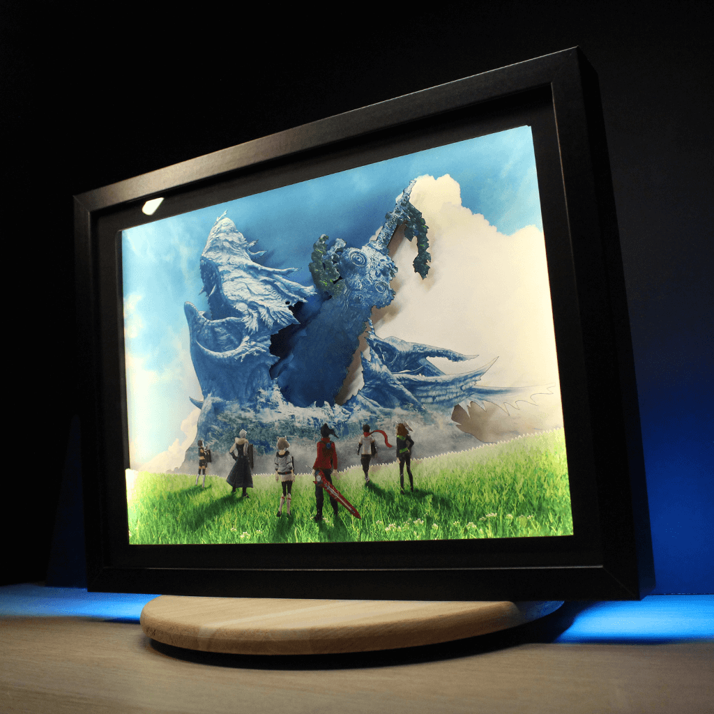 Dioramax - Cadre lumineux LED Xenoblade 3 | Déco Gaming-room | Tableau lumineux | Affiche jeux vidéo | Idée cadeau gamer | Retro-gaming