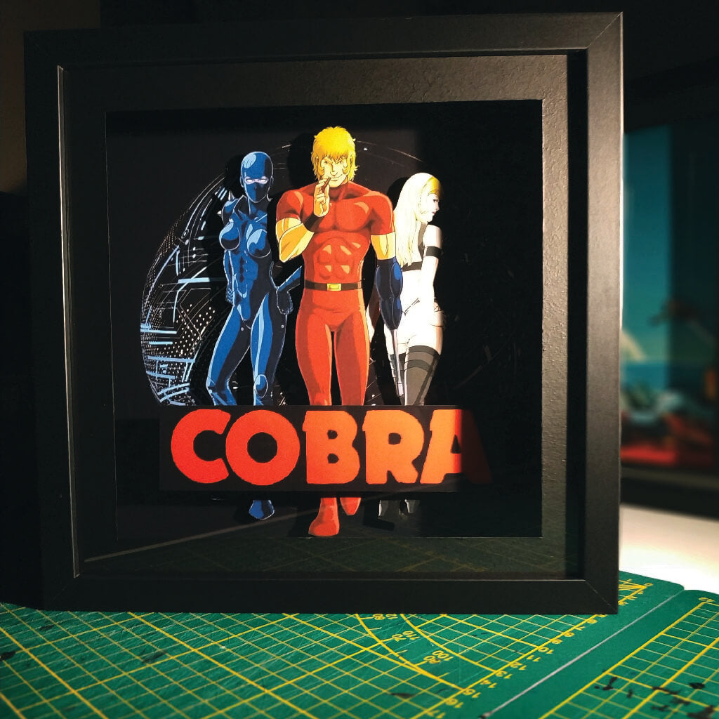 Dioramax - Cadre lumineux LED Cobra | Déco Gaming-room | Tableau lumineux | Affiche jeux vidéo | Idée cadeau gamer | Retro-gaming