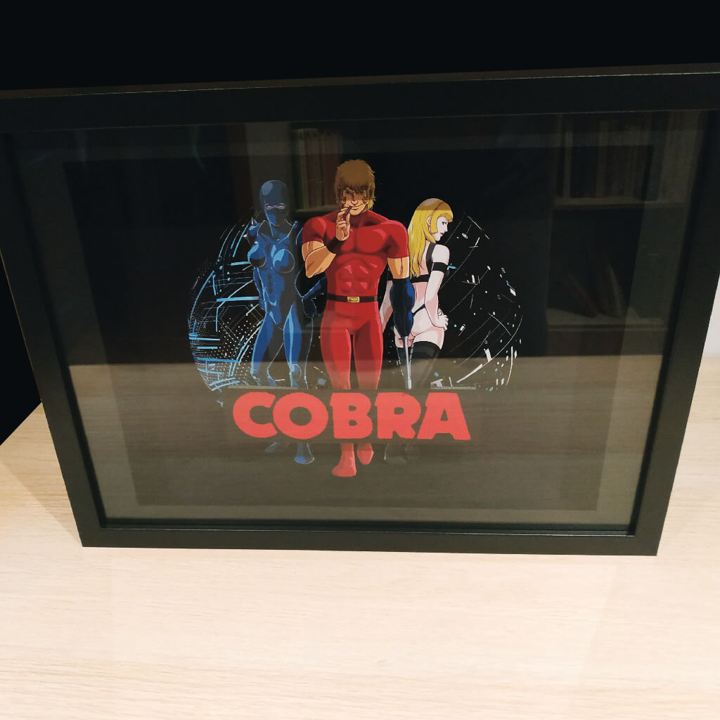 Dioramax - Cadre lumineux LED Cobra | Déco Gaming-room | Tableau lumineux | Affiche jeux vidéo | Idée cadeau gamer | Retro-gaming