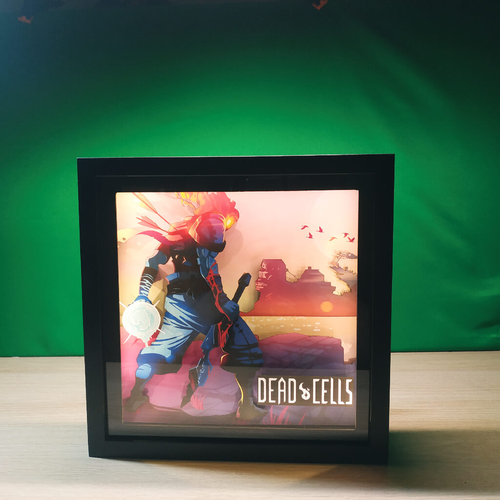 Dioramax - Cadre lumineux LED Dead cells | Déco Gaming-room | Tableau lumineux | Affiche jeux vidéo | Idée cadeau gamer | Retro-gaming