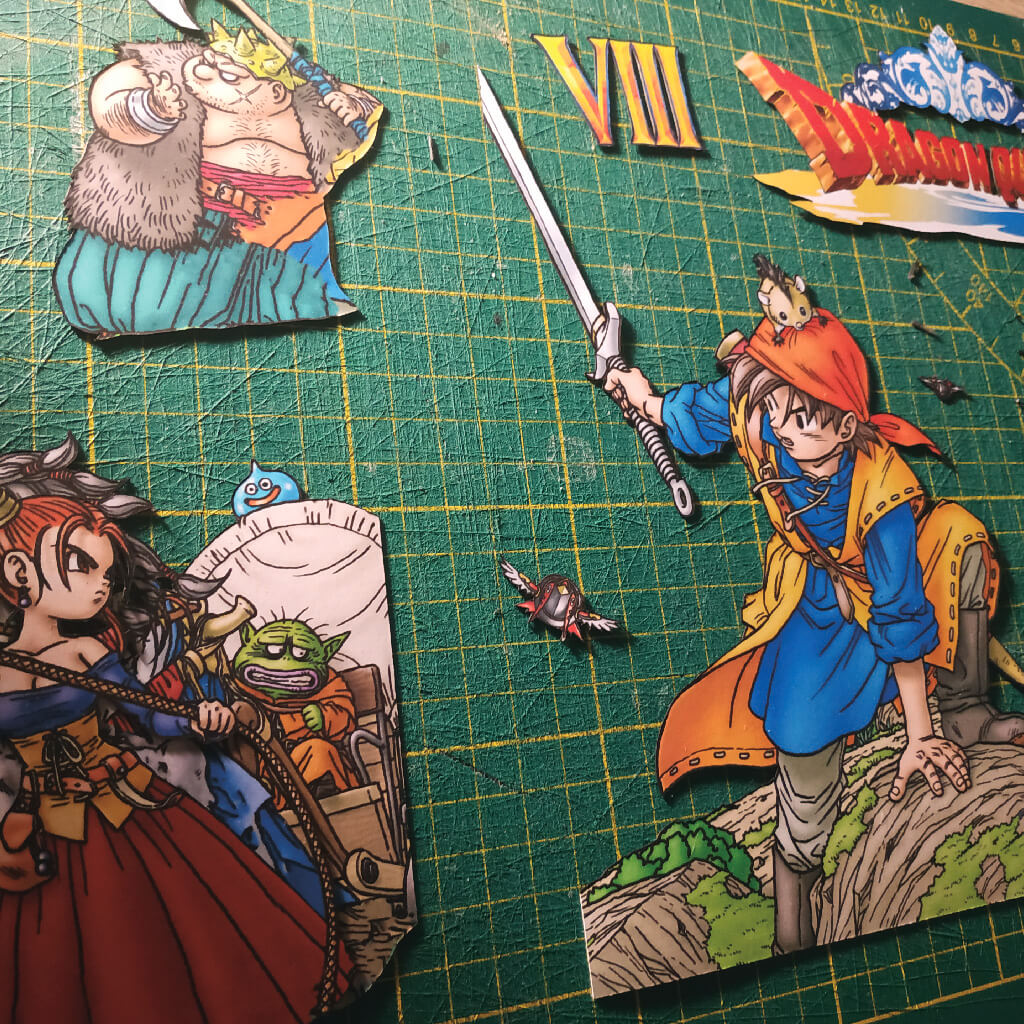 Dioramax - Cadre lumineux LED Dragon Quest 8 | Déco Gaming-room | Tableau lumineux | Affiche jeux vidéo | Idée cadeau gamer | Retro-gaming