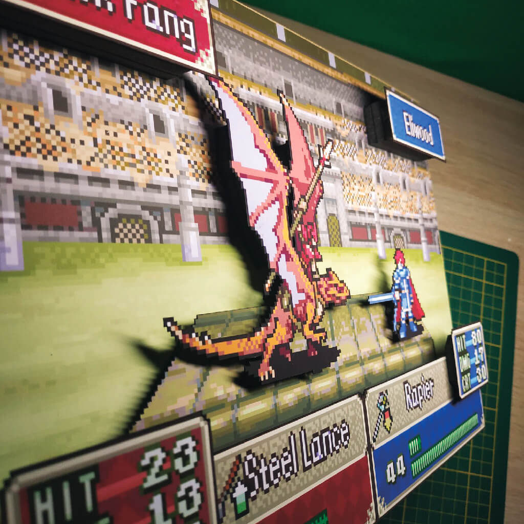 Dioramax - Cadre lumineux LED Fire Emblem | Déco Gaming-room | Tableau lumineux | Affiche jeux vidéo | Idée cadeau gamer | Retro-gaming