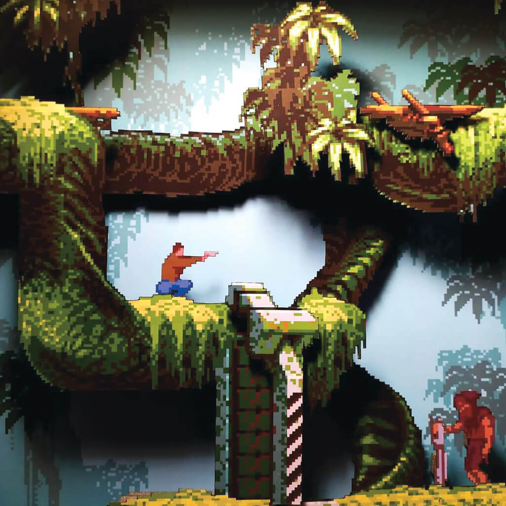 Dioramax - Cadre lumineux LED Flashback | Déco Gaming-room | Tableau lumineux | Affiche jeux vidéo | Idée cadeau gamer | Retro-gaming