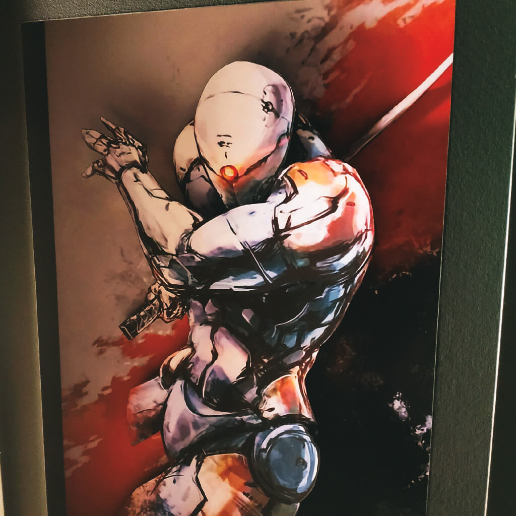 Dioramax - Cadre lumineux LED Metal gear grey fox | Déco Gaming-room | Tableau lumineux | Affiche jeux vidéo | Idée cadeau gamer | Retro-gaming