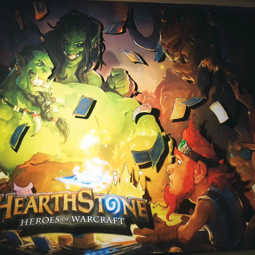 Dioramax - Cadre lumineux LED HearthStone | Déco Gaming-room | Tableau lumineux | Affiche jeux vidéo | Idée cadeau gamer | Retro-gaming