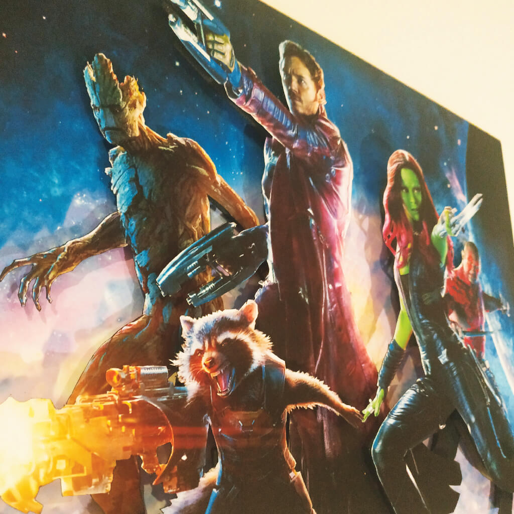 Dioramax - Cadre lumineux LED Les gardiens de la galaxie | Déco Gaming-room | Tableau lumineux | Affiche jeux vidéo | Idée cadeau gamer | Retro-gaming