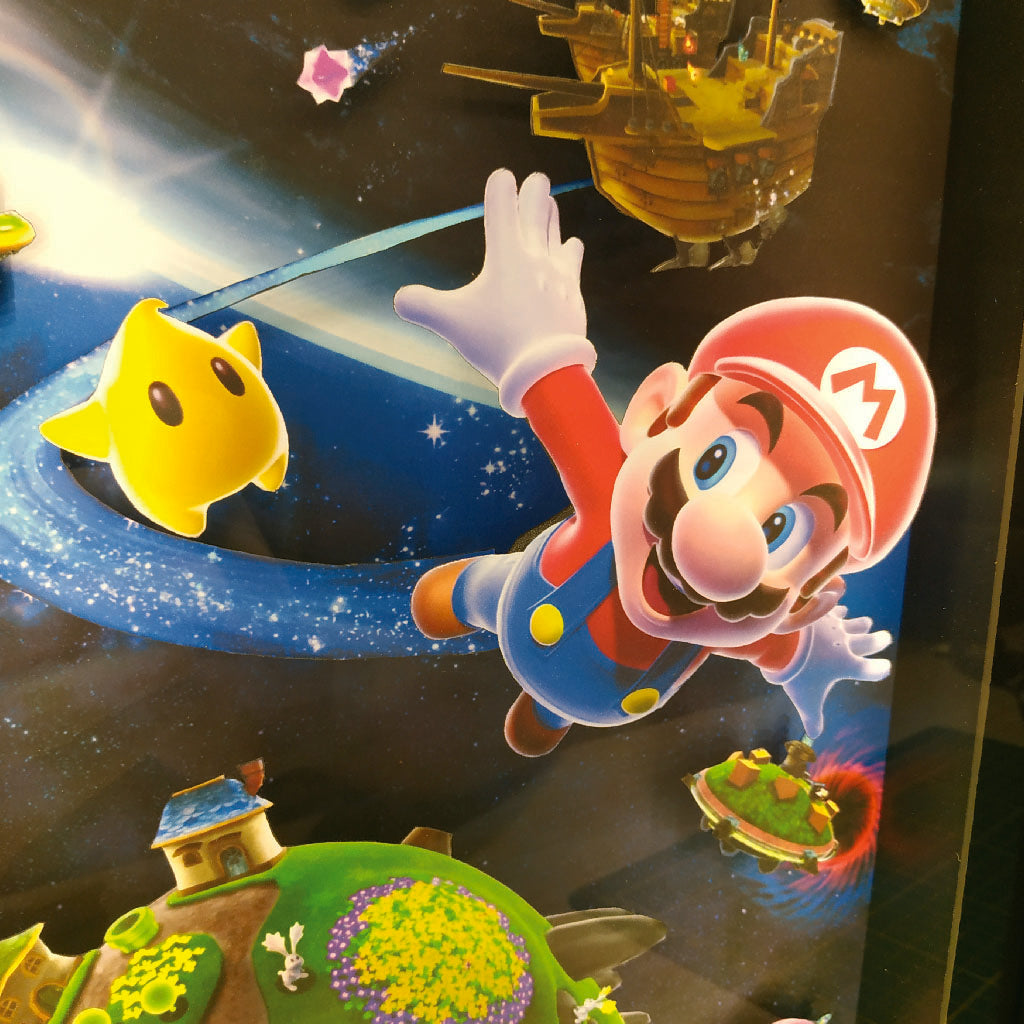 Dioramax - Cadre lumineux LED Mario Galaxy | Déco Gaming-room | Tableau lumineux | Affiche jeux vidéo | Idée cadeau gamer | Retro-gaming