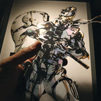 Dioramax - Cadre lumineux LED Metal Gear solid | Déco Gaming-room | Tableau lumineux | Affiche jeux vidéo | Idée cadeau gamer | Retro-gaming