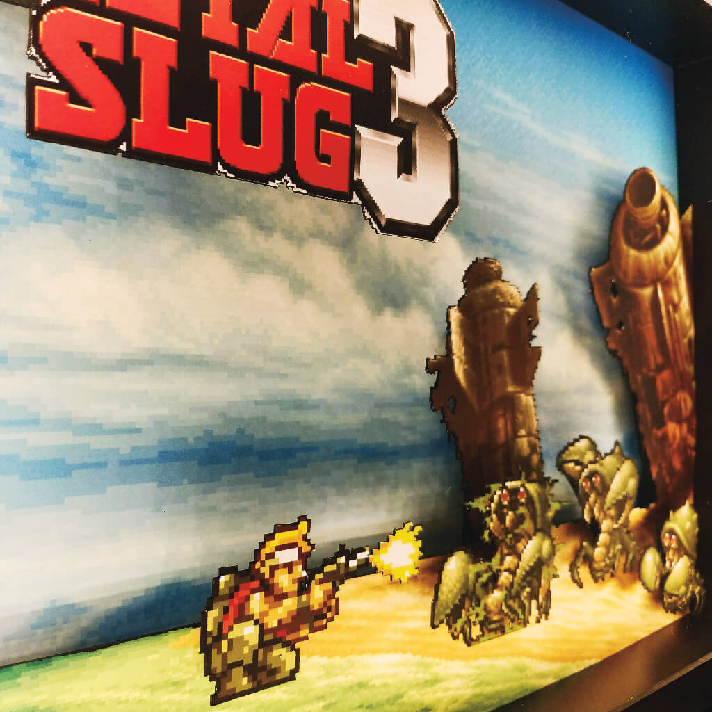 Dioramax - Cadre lumineux LED Metal Slug 3 | Déco Gaming-room | Tableau lumineux | Affiche jeux vidéo | Idée cadeau gamer | Retro-gaming