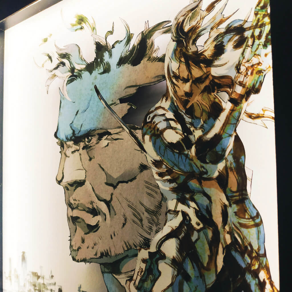 Dioramax - Cadre lumineux LED MGS2 | Déco Gaming-room | Tableau lumineux | Affiche jeux vidéo | Idée cadeau gamer | Retro-gaming