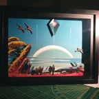 Dioramax - Cadre lumineux LED No man's sky | Déco Gaming-room | Tableau lumineux | Affiche jeux vidéo | Idée cadeau gamer | Retro-gaming