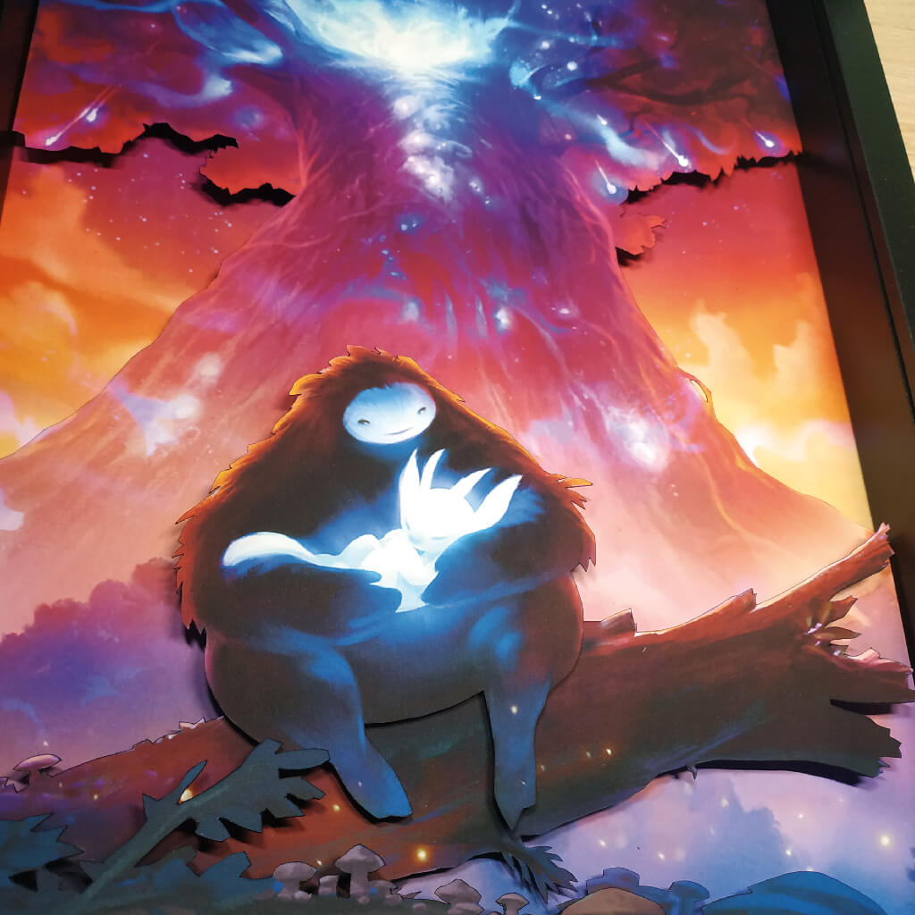 Dioramax - Cadre lumineux LED Ori | Déco Gaming-room | Tableau lumineux | Affiche jeux vidéo | Idée cadeau gamer | Retro-gaming