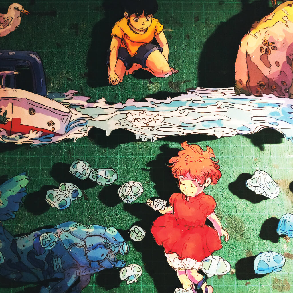 Dioramax - Cadre lumineux LED Ponyo | Déco Gaming-room | Tableau lumineux | Affiche jeux vidéo | Idée cadeau gamer | Retro-gaming