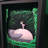 Diorama Totoro, déco gaming room, cadre lumineu
