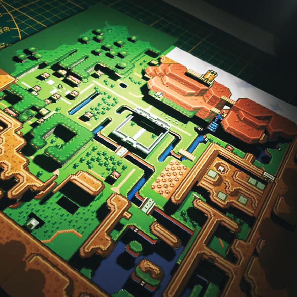 Dioramax - Cadre lumineux LED Zelda 3 Map | Déco Gaming-room | Tableau lumineux | Affiche jeux vidéo | Idée cadeau gamer | Retro-gaming